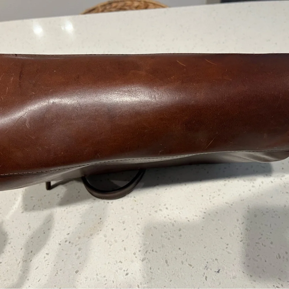 G.H. Bass brown leather tote purse bag brief case - Picture 6 of 12